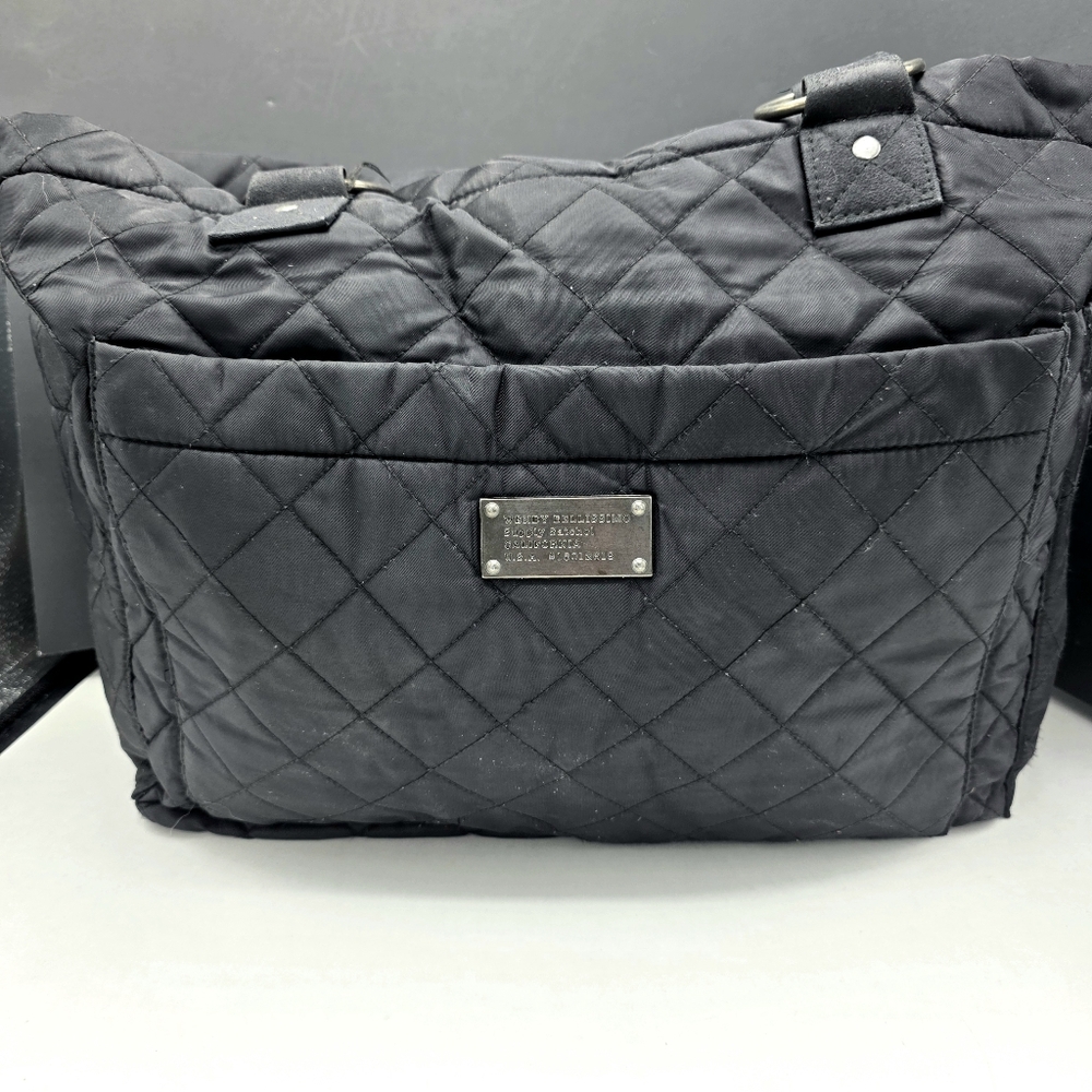 Wendy Bellissimo Supply Satchel Diaper Bag Black Extra Large Quilted Vtg Preown